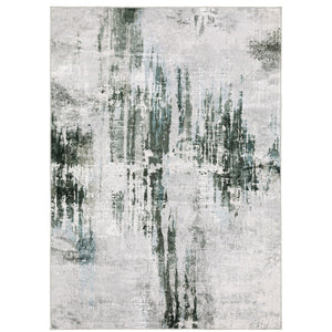 Oriental Weavers Malibu Indoor Area Rug - 100% Polyester, Machine Washable, Non-slip Backing For High-traffic Use Grey,Teal Polyester Mmal03061091st