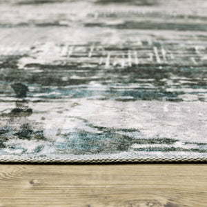 Oriental Weavers Malibu Indoor Area Rug - 100% Polyester, Machine Washable, Non-slip Backing For High-traffic Use Grey,Teal Polyester Mmal03061091st