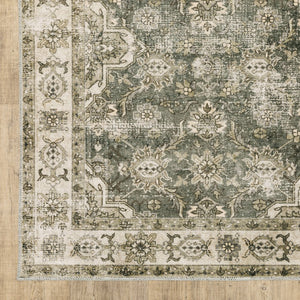 Oriental Weavers Malibu Indoor Area Rug - Machine Washable, Non-slip Backing, Perfect For High-traffic Spaces Green,Beige Polyester Mmal04061244st