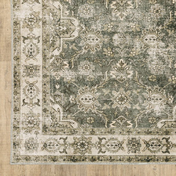 Oriental Weavers Malibu Indoor Area Rug - Machine Washable, Non-slip Backing, Perfect For High-traffic Spaces Green,Beige Polyester Mmal04061244st