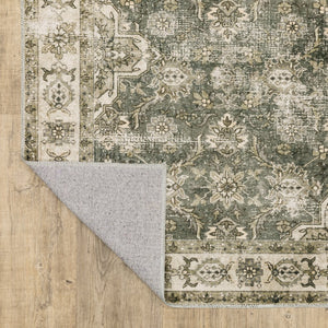 Oriental Weavers Malibu Indoor Area Rug - Machine Washable, Non-slip Backing, Perfect For High-traffic Spaces Green,Beige Polyester Mmal04061244st