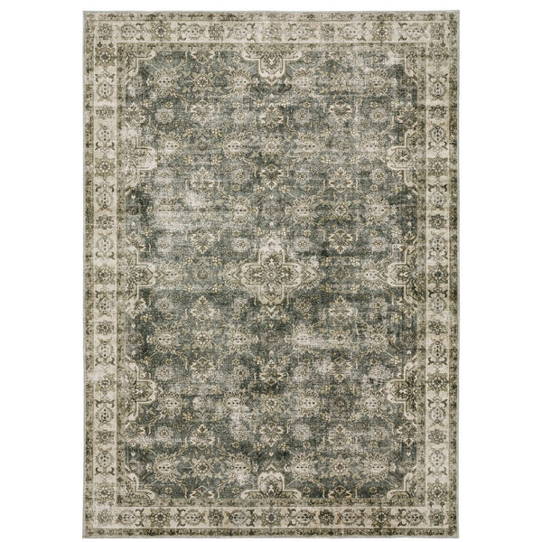 Oriental Weavers Malibu Indoor Area Rug - Machine Washable, Non-slip Backing, Perfect For High-traffic Spaces Green,Beige Polyester Mmal04107168st