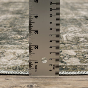 Oriental Weavers Malibu Indoor Area Rug - Machine Washable, Non-slip Backing, Perfect For High-traffic Spaces Green,Beige Polyester Mmal04061244st