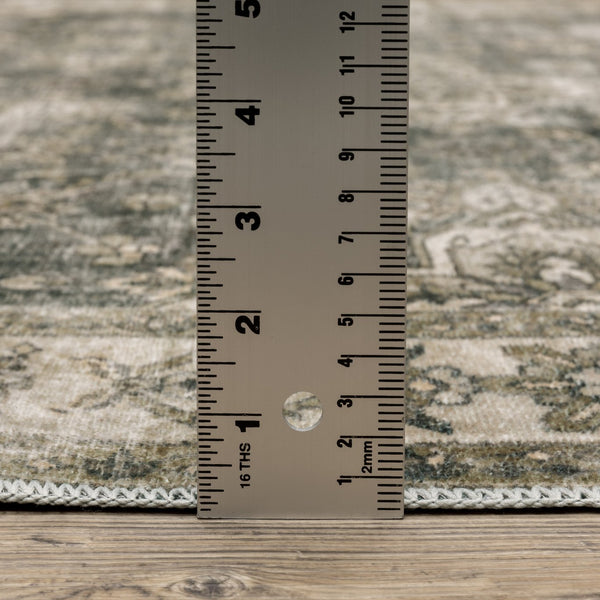 Oriental Weavers Malibu Indoor Area Rug - Machine Washable, Non-slip Backing, Perfect For High-traffic Spaces Green,Beige Polyester Mmal04061244st