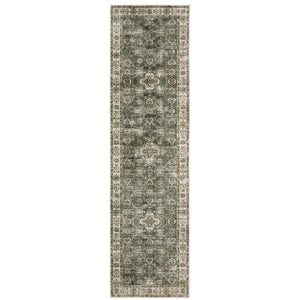 Oriental Weavers Malibu Indoor Area Rug - Machine Washable, Non-slip Backing, Perfect For High-traffic Spaces Green,Beige Polyester Mmal04061244st