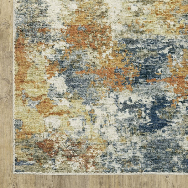 Oriental Weavers Malibu Indoor Area Rug - Machine Washable, Non-slip Backing, Perfect For High-traffic Spaces Orange,Blue Polyester Mmal05061091st