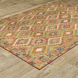 Oriental Weavers Malibu Indoor Area Rug - Machine Washable, Non-slip Backing, Perfect For High-traffic Spaces Gold,Multi Polyester Mmal07228305st