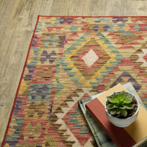 Oriental Weavers Malibu Indoor Area Rug - Machine Washable, Non-slip Backing, Perfect For High-traffic Spaces Gold,Multi Polyester Mmal07228305st