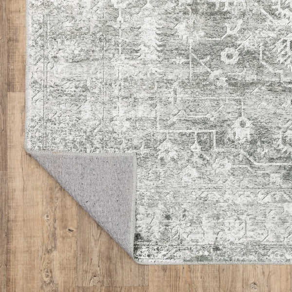 Oriental Weavers Malibu Indoor Area Rug - Machine Washable, Non-slip Backing, Abstract Design For High-traffic Areas Sage Green,Grey Polyester Mmal08107168st