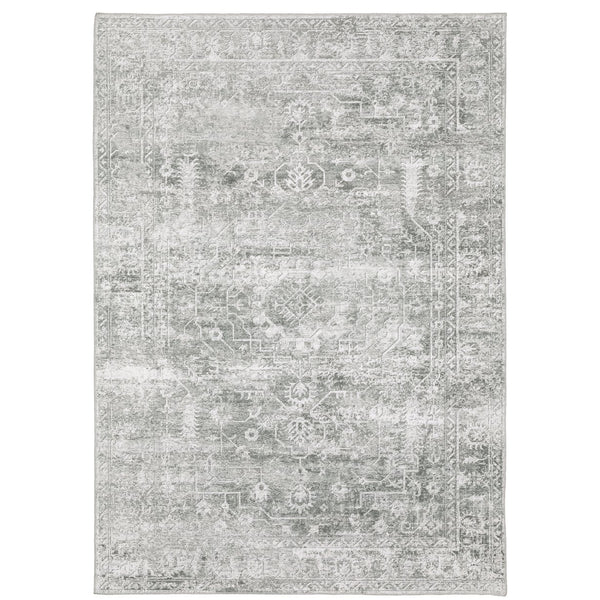Oriental Weavers Malibu Indoor Area Rug - Machine Washable, Non-slip Backing, Abstract Design For High-traffic Areas Sage Green,Grey Polyester Mmal08107168st