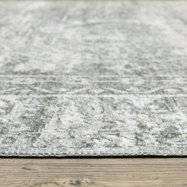 Oriental Weavers Malibu Indoor Area Rug - Machine Washable, Non-slip Backing, Abstract Design For High-traffic Areas Sage Green,Grey Polyester Mmal08107168st