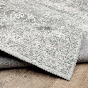Oriental Weavers Malibu Indoor Area Rug - Machine Washable, Non-slip Backing, Abstract Design For High-traffic Areas Sage Green,Grey Polyester Mmal08107168st