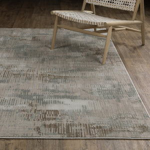 Oriental Weavers Mallory Beige & Blue Indoor Area Rug - Soft Textured, Abstract Design, Earthy Tones - 2'3" X 7'6" Beige,Blue Polypropylene Mmal03068230st