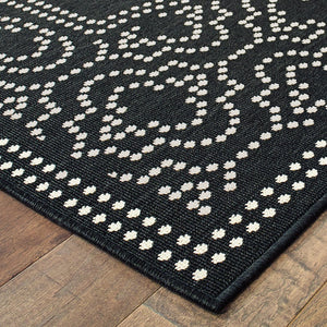 Oriental Weavers Marina Elegant Indoor/Outdoor Area Rug - Timeless Geometric Design In Classic Neutral Palette Black,Ivory Polypropylene M1247k067230st