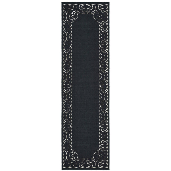Oriental Weavers Marina Elegant Indoor/Outdoor Area Rug - Timeless Geometric Design In Classic Neutral Palette Black,Ivory Polypropylene M1247k067230st