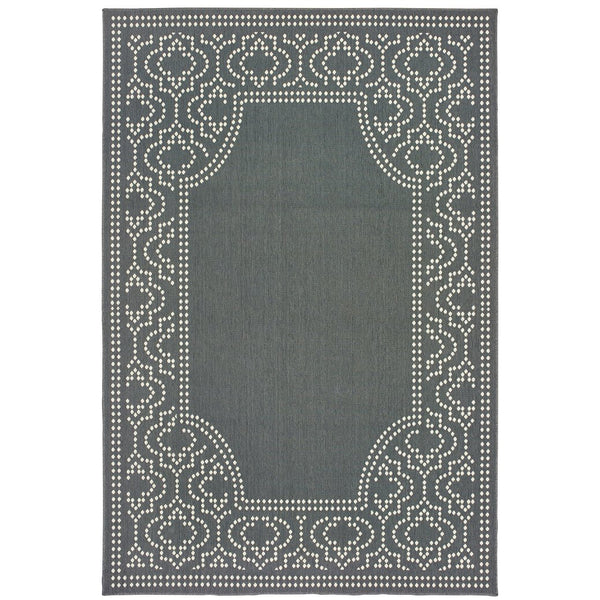 Oriental Weavers Marina Indoor/Outdoor Area Rug - Elegant Neutral Palette With Timeless Patterns For Any Space Grey,Ivory Polypropylene M1247x240330st