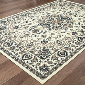 Oriental Weavers Marina Indoor/Outdoor Area Rug - Elegant Polypropylene Design With Timeless Geometric Patterns Ivory,Navy Polypropylene M1248w240330st