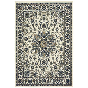 Oriental Weavers Marina Indoor/Outdoor Area Rug - Elegant Polypropylene Design With Timeless Geometric Patterns Ivory,Navy Polypropylene M1248w240330st