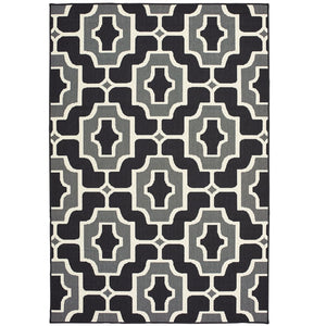 Oriental Weavers Marina Elegant Indoor/Outdoor Area Rug - Timeless Geometric Patterns In Classic Neutral Palette Black,Grey Polypropylene M1491z053114st