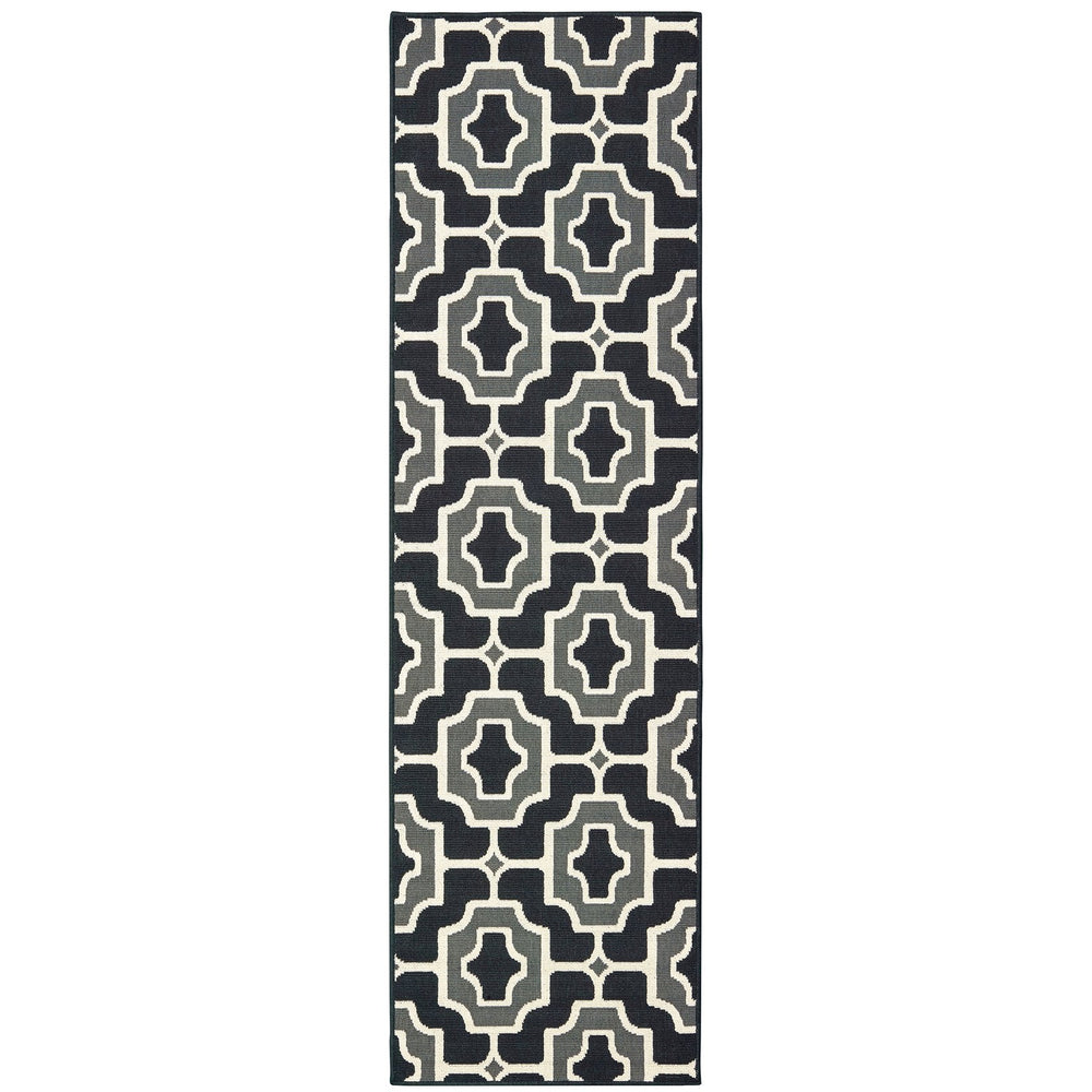 Oriental Weavers Marina Elegant Indoor/Outdoor Area Rug - Timeless Geometric Patterns In Classic Neutral Palette Black,Grey Polypropylene M1491z067230st