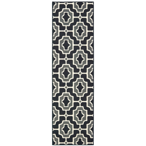 Oriental Weavers Marina Elegant Indoor/Outdoor Area Rug - Timeless Geometric Patterns In Classic Neutral Palette Black,Grey Polypropylene M1491z067230st