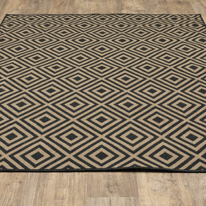 Oriental Weavers Marina Indoor/Outdoor Area Rug - Stylish, Timeless Design In Classic Neutral Palette For Any Space Black,Tan Polypropylene M2335k240330st