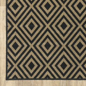 Oriental Weavers Marina Indoor/Outdoor Area Rug - Stylish, Timeless Design In Classic Neutral Palette For Any Space Black,Tan Polypropylene M2335k240330st