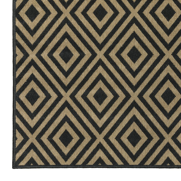 Oriental Weavers Marina Indoor/Outdoor Area Rug - Stylish, Timeless Design In Classic Neutral Palette For Any Space Black,Tan Polypropylene M2335k240330st