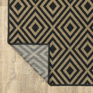 Oriental Weavers Marina Indoor/Outdoor Area Rug - Stylish, Timeless Design In Classic Neutral Palette For Any Space Black,Tan Polypropylene M2335k240330st