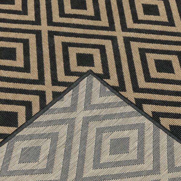 Oriental Weavers Marina Indoor/Outdoor Area Rug - Stylish, Timeless Design In Classic Neutral Palette For Any Space Black,Tan Polypropylene M2335k240330st