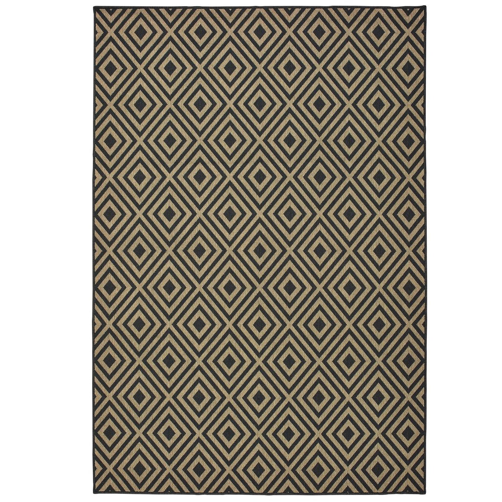 Oriental Weavers Marina Indoor/Outdoor Area Rug - Stylish, Timeless Design In Classic Neutral Palette For Any Space Black,Tan Polypropylene M2335k240330st