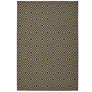 Oriental Weavers Marina Indoor/Outdoor Area Rug - Stylish, Timeless Design In Classic Neutral Palette For Any Space Black,Tan Polypropylene M2335k240330st