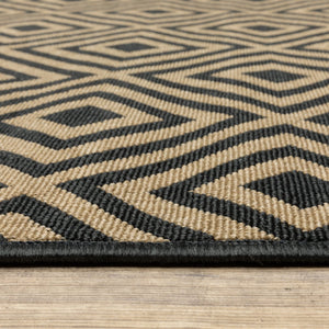 Oriental Weavers Marina Indoor/Outdoor Area Rug - Stylish, Timeless Design In Classic Neutral Palette For Any Space Black,Tan Polypropylene M2335k240330st