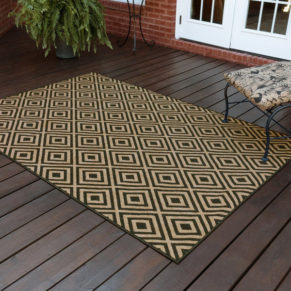 Oriental Weavers Marina Indoor/Outdoor Area Rug - Stylish, Timeless Design In Classic Neutral Palette For Any Space Black,Tan Polypropylene M2335k240330st