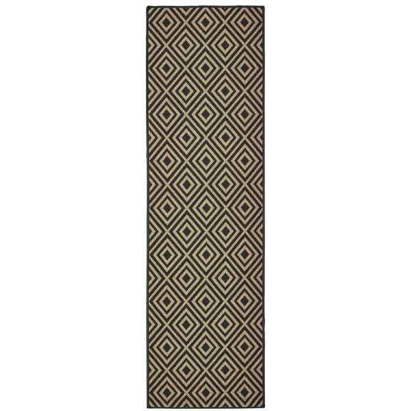 Oriental Weavers Marina Indoor/Outdoor Area Rug - Stylish, Timeless Design In Classic Neutral Palette For Any Space Black,Tan Polypropylene M2335k067230st