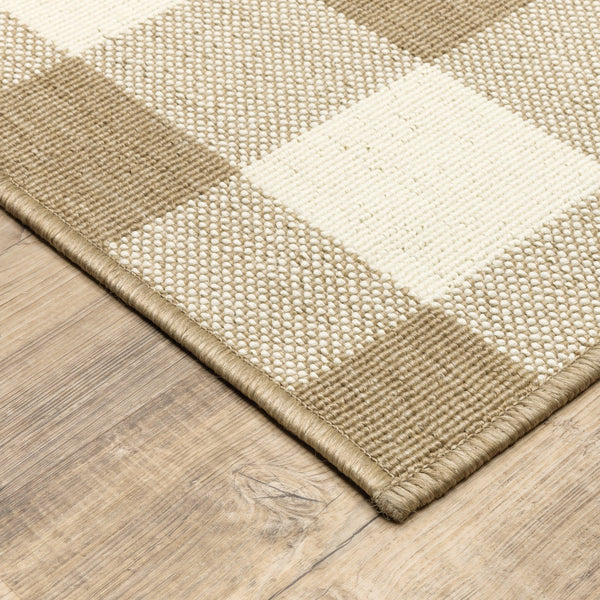 Oriental Weavers Marina Elegant Indoor/Outdoor Area Rug - Timeless Geometric Patterns In Classic Neutral Palette Tan,Ivory Polypropylene M2598i067230st