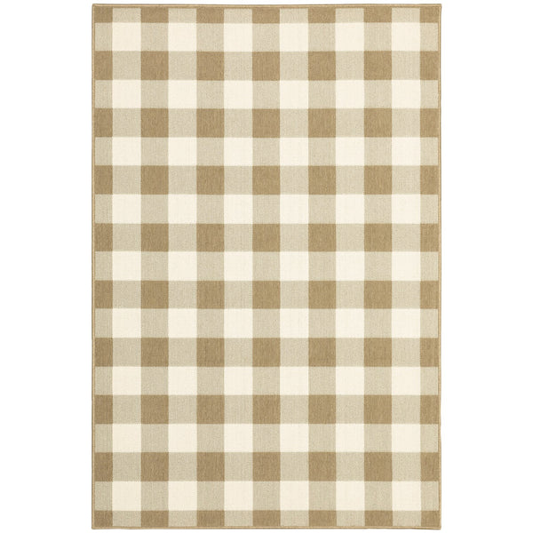 Oriental Weavers Marina Elegant Indoor/Outdoor Area Rug - Timeless Geometric Patterns In Classic Neutral Palette Tan,Ivory Polypropylene M2598i240330st