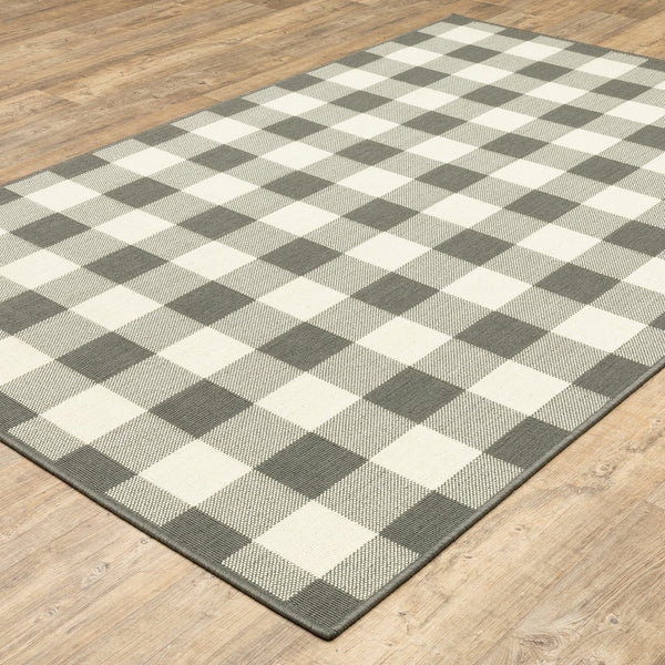 Oriental Weavers Marina Elegant Indoor/Outdoor Area Rug - Timeless Patterns In Classic Neutral Palette For Any Space Grey,Ivory Polypropylene M2598w200290st