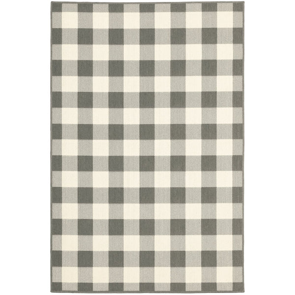 Oriental Weavers Marina Elegant Indoor/Outdoor Area Rug - Timeless Patterns In Classic Neutral Palette For Any Space Grey,Ivory Polypropylene M2598w200290st