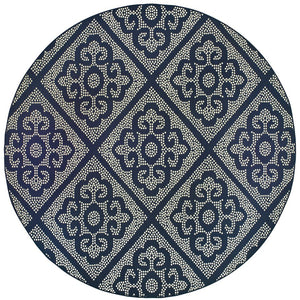 Oriental Weavers Marina Indoor/Outdoor Area Rug – Elegant Polypropylene Design With Timeless Patterns And Colors Navy,Ivory Polypropylene M3804b240rdst