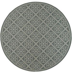 Oriental Weavers Marina Elegant Indoor/Outdoor Area Rug - Timeless Patterns In Classic High Contrast Colors Grey,Ivory Polypropylene M3969l240rdst