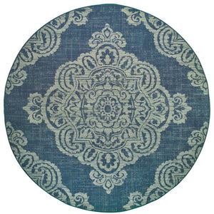 Oriental Weavers Marina Elegant Indoor/Outdoor Area Rug - Timeless Geometric Designs In Classic Neutral Palette Navy,Grey Polypropylene M5929b240rdst