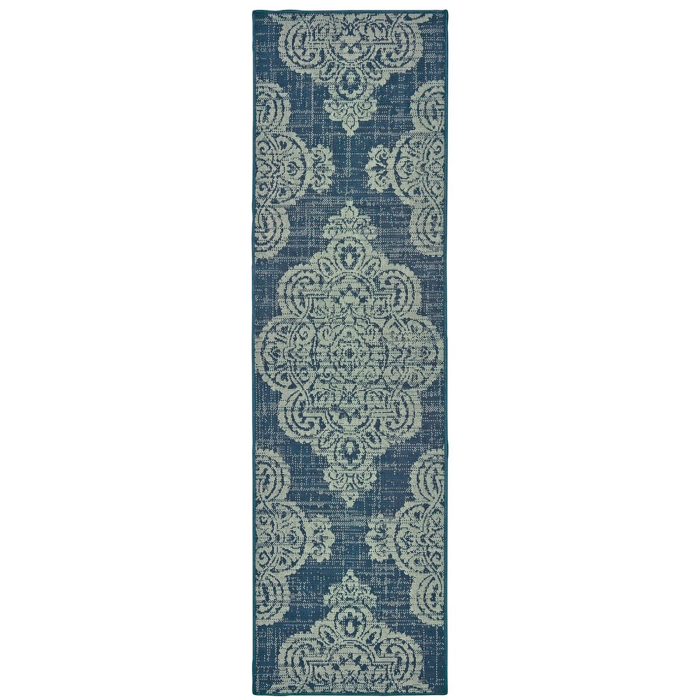 Oriental Weavers Marina Elegant Indoor/Outdoor Area Rug - Timeless Geometric Designs In Classic Neutral Palette Navy,Grey Polypropylene M5929b067230st