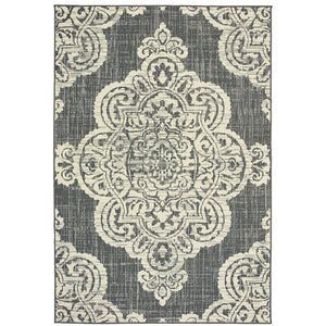 Oriental Weavers Marina Indoor/Outdoor Area Rug - Classic Neutral Palette With Timeless Geometric Patterns And Style Grey,Ivory Polypropylene M5929e160230st
