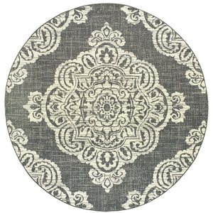 Oriental Weavers Marina Indoor/Outdoor Area Rug - Classic Neutral Palette With Timeless Geometric Patterns And Style Grey,Ivory Polypropylene M5929e240rdst