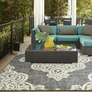 Oriental Weavers Marina Indoor/Outdoor Area Rug - Classic Neutral Palette With Timeless Geometric Patterns And Style Grey,Ivory Polypropylene M5929e160230st