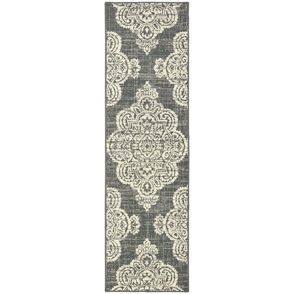 Oriental Weavers Marina Indoor/Outdoor Area Rug - Classic Neutral Palette With Timeless Geometric Patterns And Style Grey,Ivory Polypropylene M5929e067230st