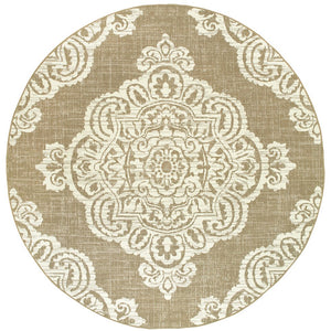 Oriental Weavers Marina Elegant Indoor/Outdoor Area Rug - Classic Geometric Design In Neutral Palette For Timeless Style Tan,Ivory Polypropylene M5929j240rdst