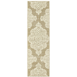 Oriental Weavers Marina Elegant Indoor/Outdoor Area Rug - Classic Geometric Design In Neutral Palette For Timeless Style Tan,Ivory Polypropylene M5929j067230st