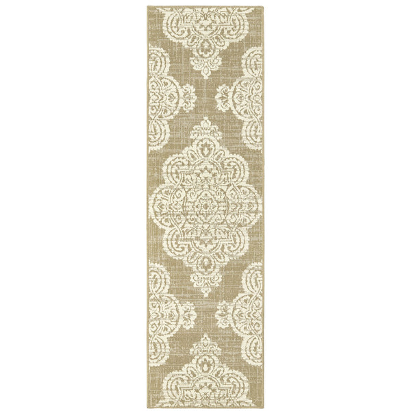 Oriental Weavers Marina Elegant Indoor/Outdoor Area Rug - Classic Geometric Design In Neutral Palette For Timeless Style Tan,Ivory Polypropylene M5929j067230st